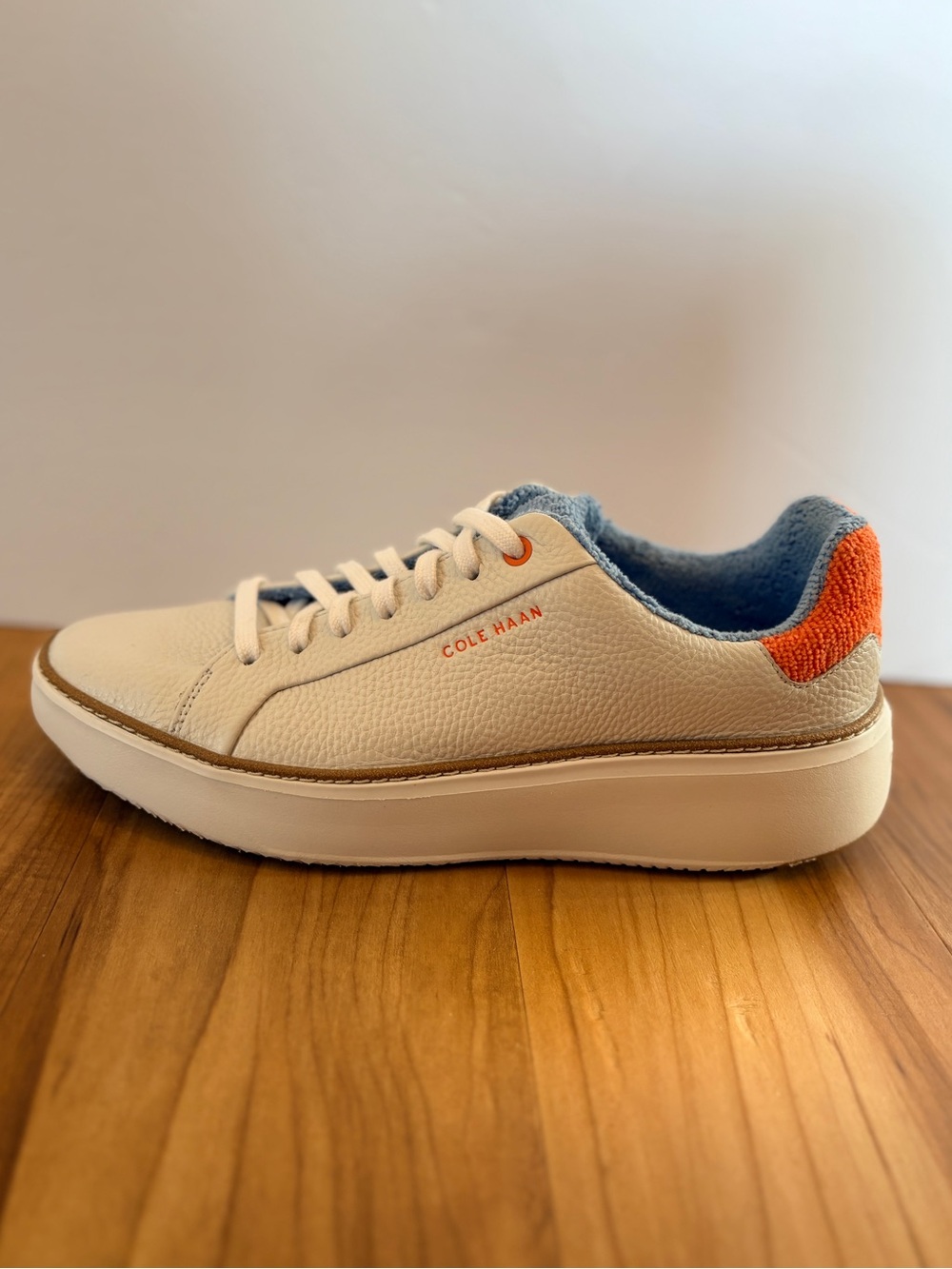 Cole Haan White Sneakers with Blue and Orange Accents